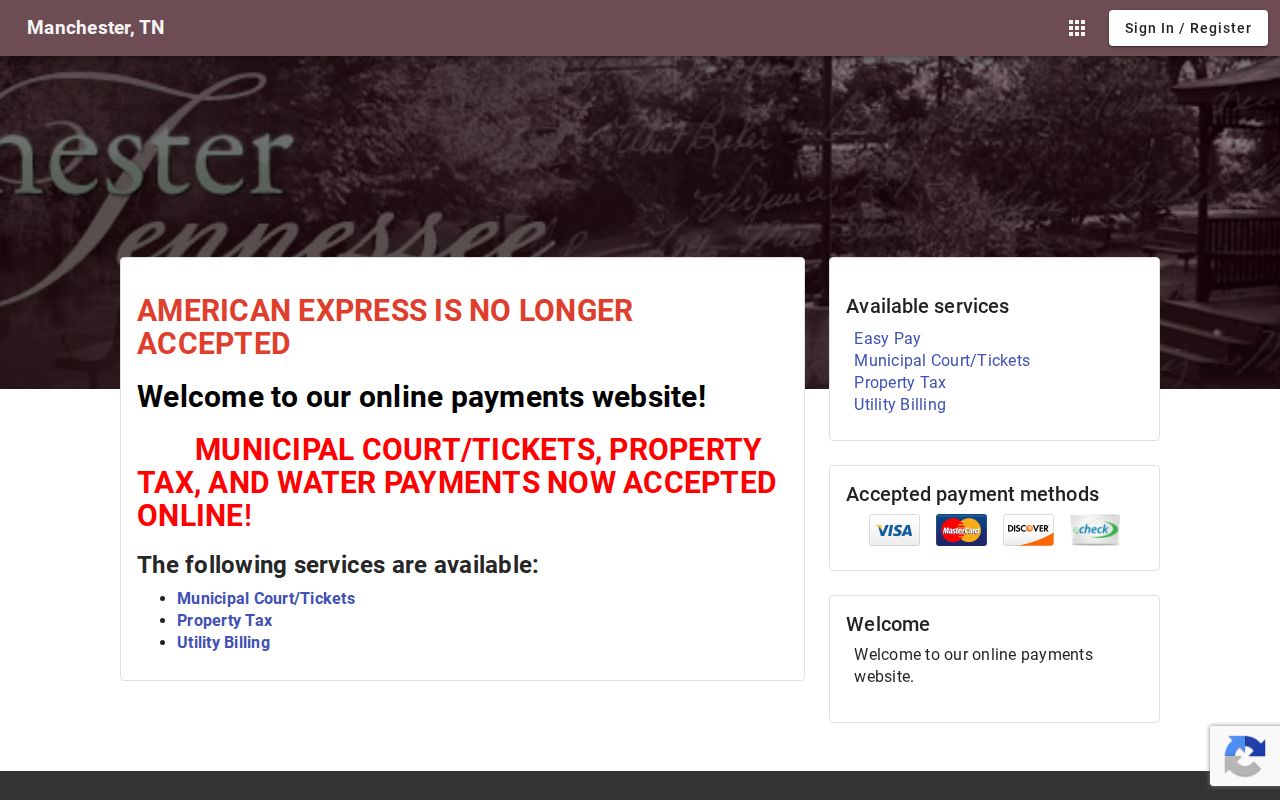 Manchester court docket municipal ticket payment portal