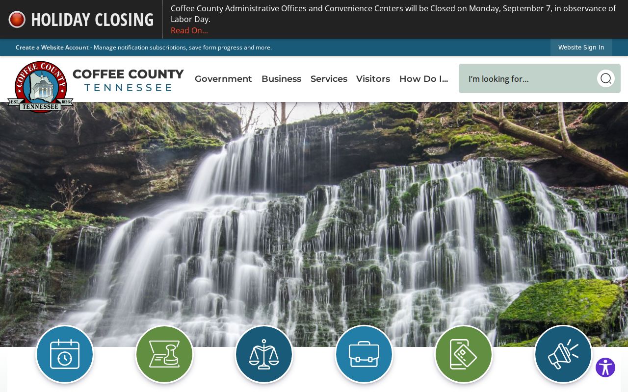 Coffee County court docket links on county government home